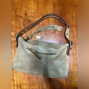 Vintage Suede Coach Shoulder Bag